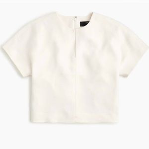 NWT white J.Crew cropped dress shirt in crepe